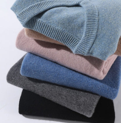 Luxurious Cashmere Crew Neck Classic Sweater - BritishElegance
