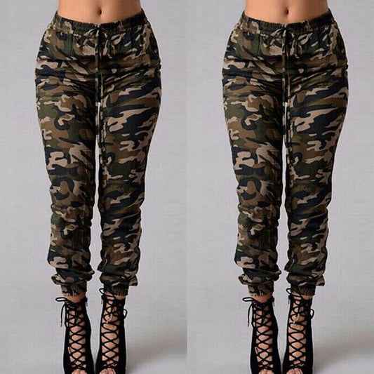 Women's Slim Fit Camo Jogger Pants - BritishElegance