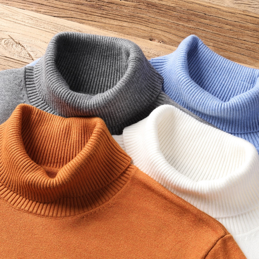 Ribbed Turtleneck Sweater Men