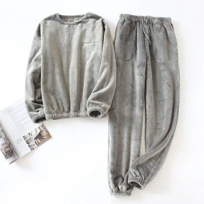Cozy Plush 2-Piece Sleepwear Set for Men