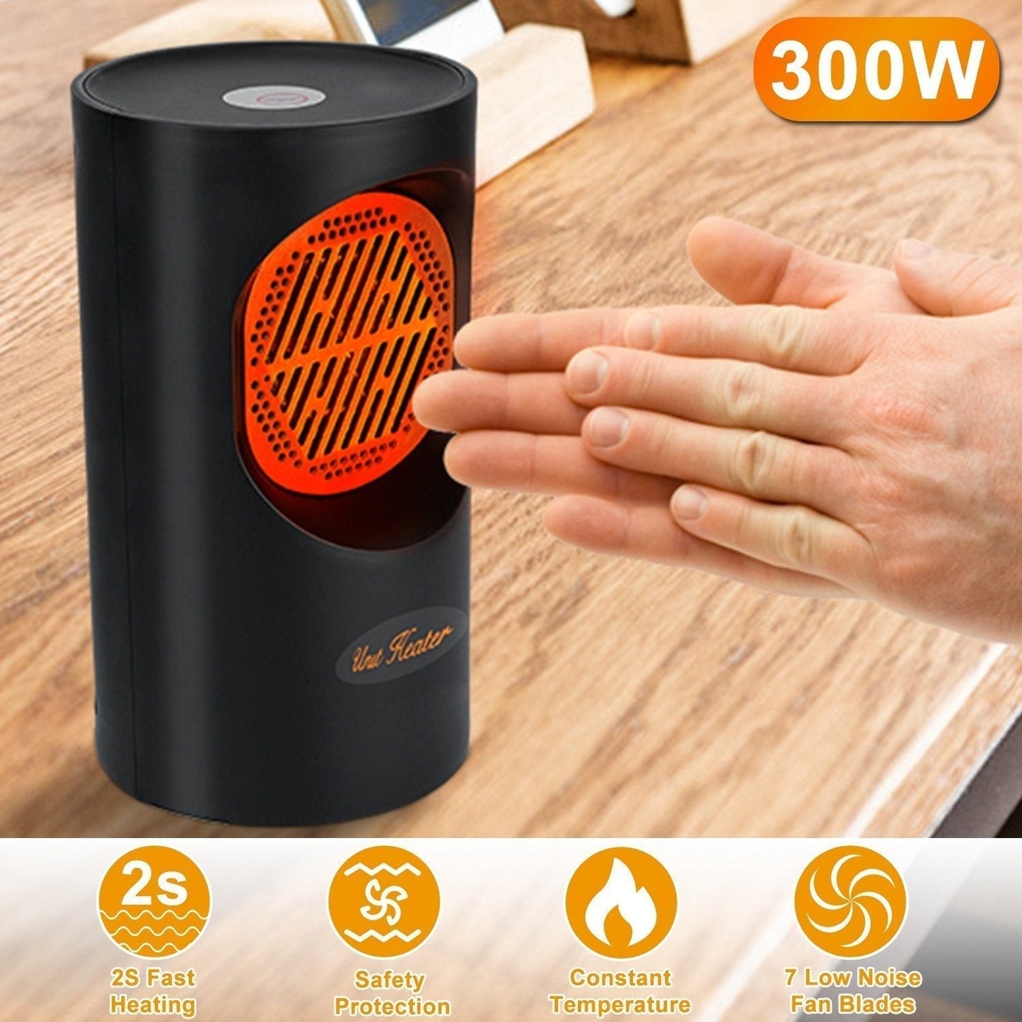 HeatWave | Compact Efficient 300W Portable Electric Heater