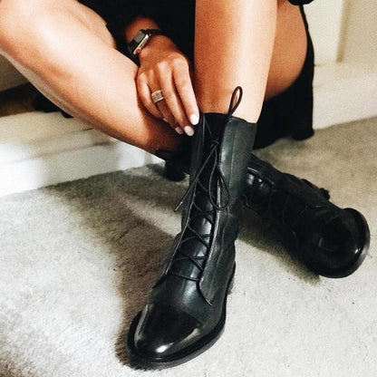Isabella Lace-Up Cap Toe Ankle Boots | Ankle-Wrap Detail Ankle Boots