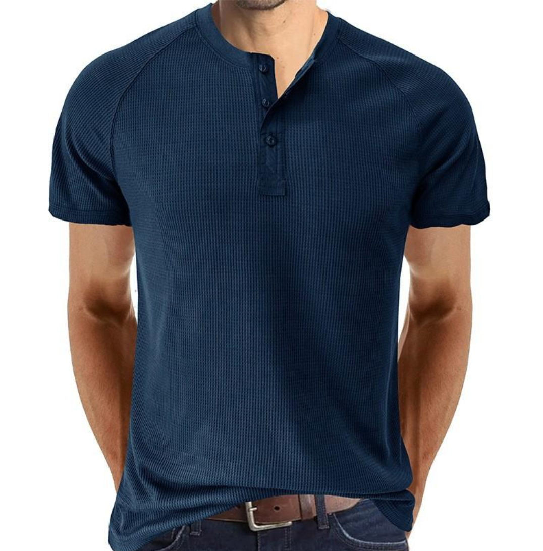 Henley Shirt - Button Placket And Breathable Soft Blend