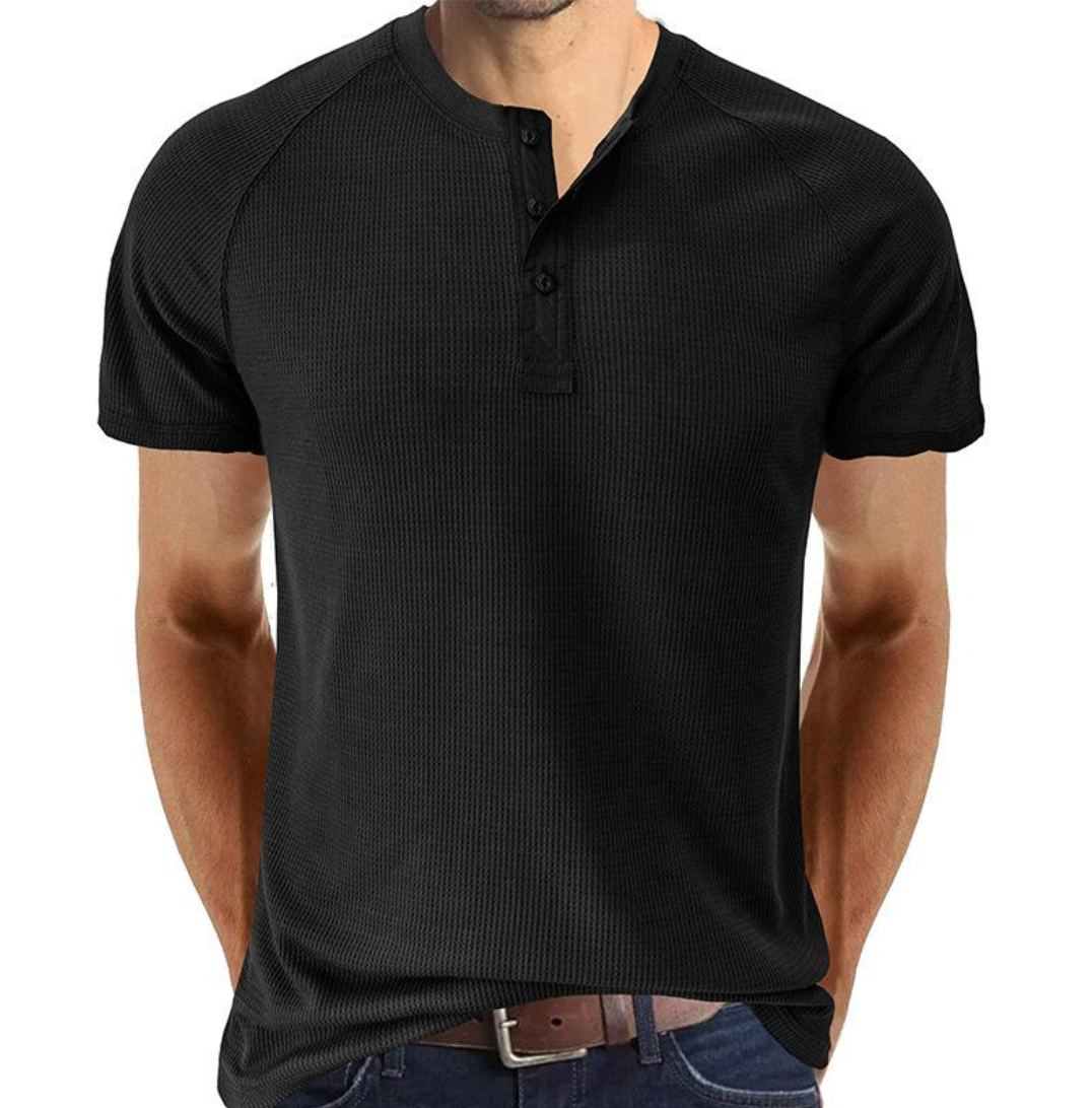 Henley Shirt - Button Placket And Breathable Soft Blend