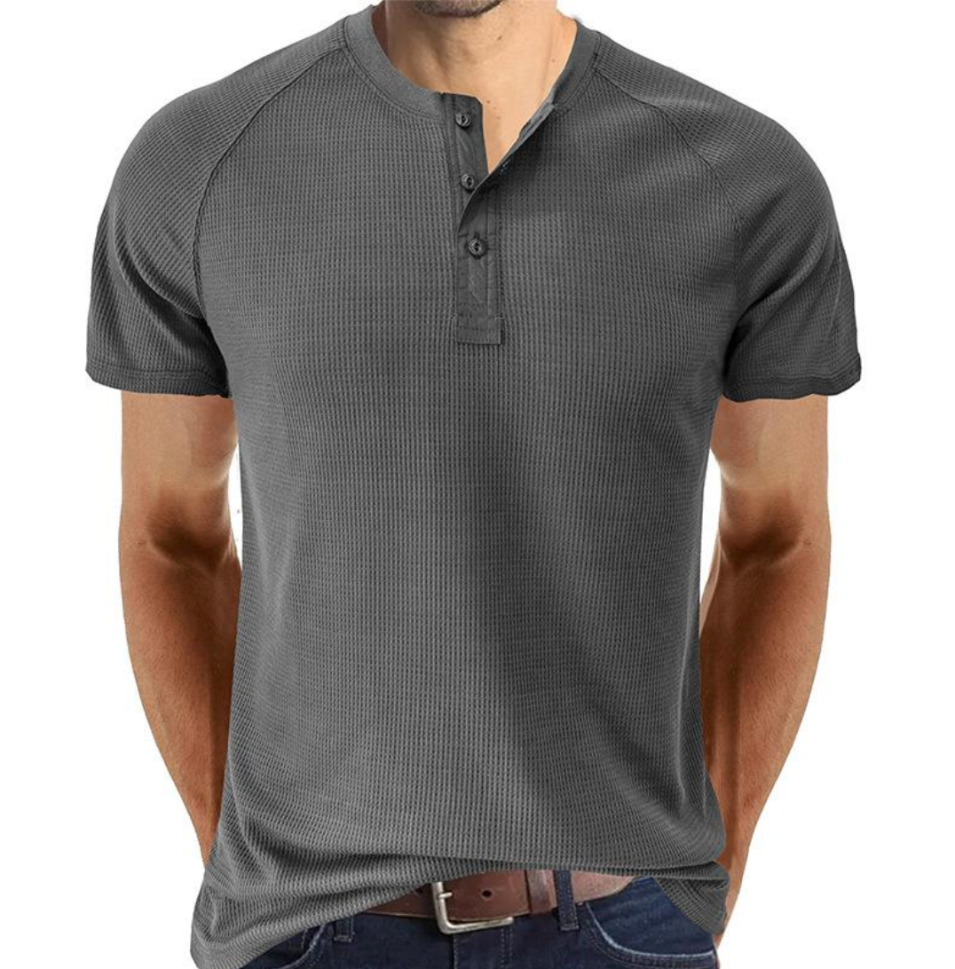 Henley Shirt - Button Placket And Breathable Soft Blend