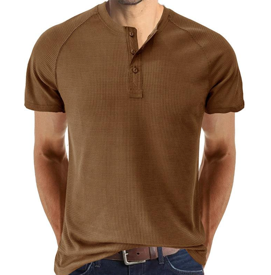 Henley Shirt - Button Placket And Breathable Soft Blend
