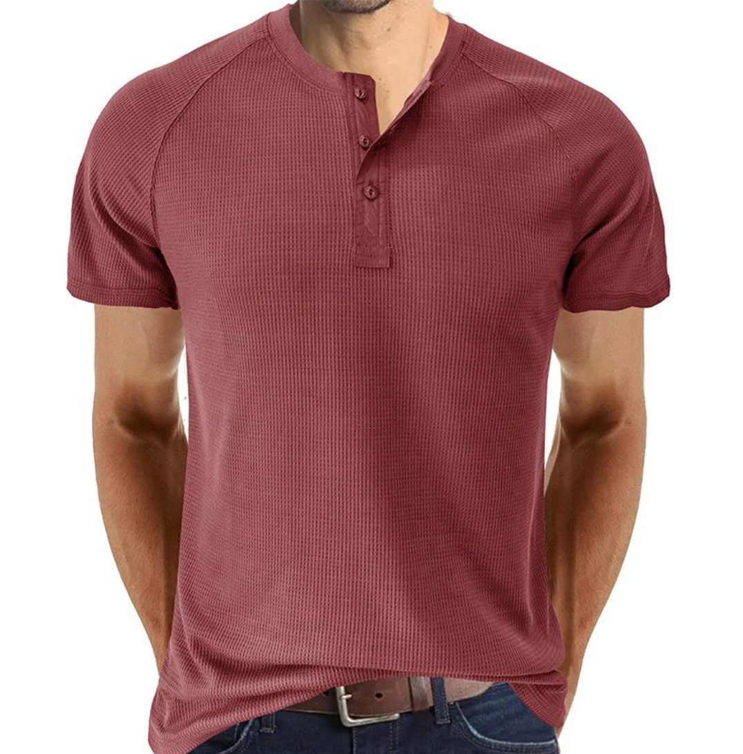 Henley Shirt - Button Placket And Breathable Soft Blend