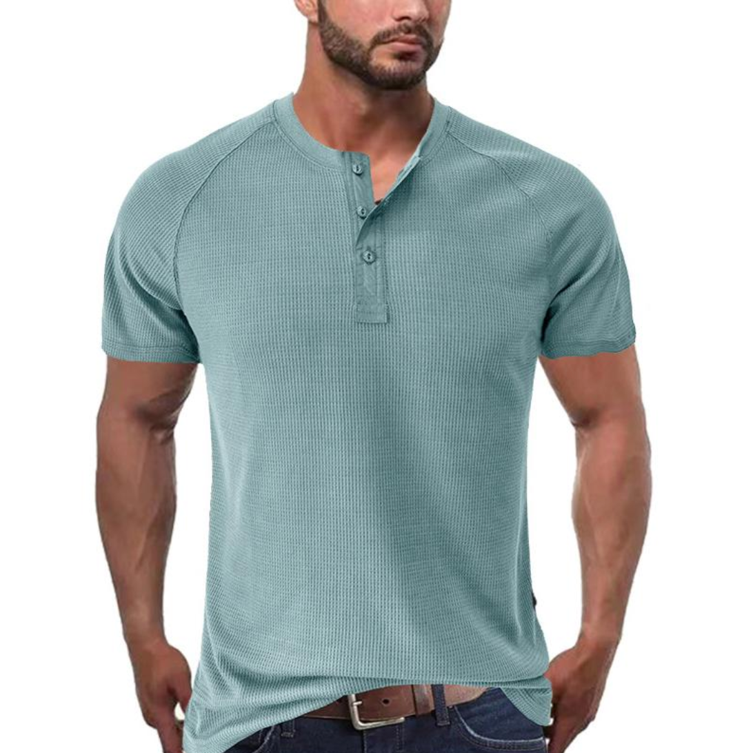 Henley Shirt - Button Placket And Breathable Soft Blend