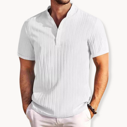 Henley Shirt - Short Button Placket And Flexible Shape
