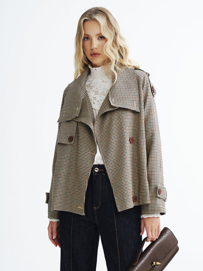 Henley | Women's Short Cropped Plaid Checkered Coat