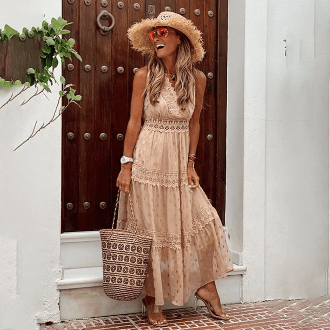 Chic Bohemian Long Maxi Dress for Women - BritishElegance