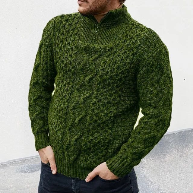 High-Quality Men's Half-Zip Knit Jumper