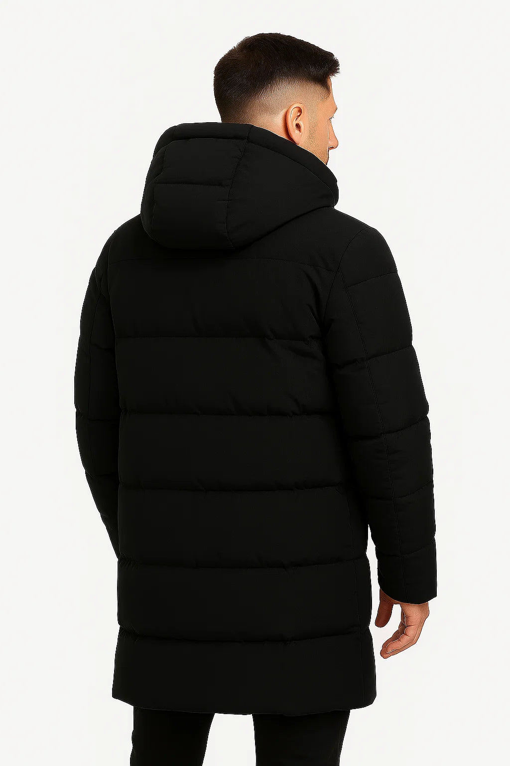 Men’s Double Layer Wool Peacoat with Inner Zip Collar
