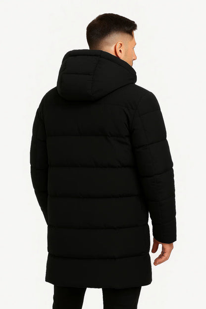 Men’s Double Layer Wool Peacoat with Inner Zip Collar
