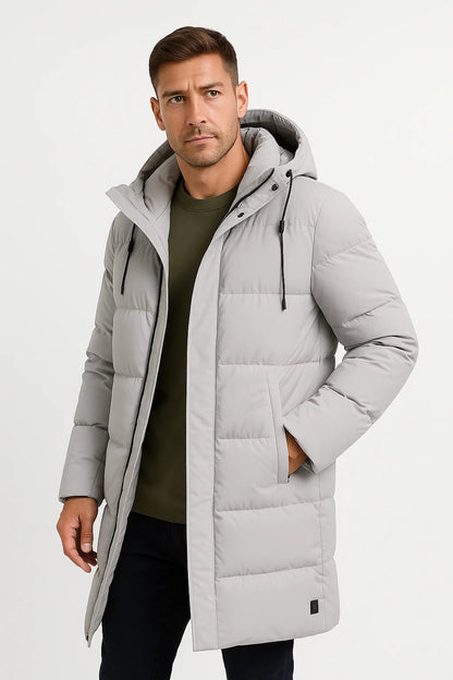 Men’s Double Layer Wool Peacoat with Inner Zip Collar