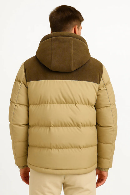 Men’s Hooded Quilted Puffer Jacket with Insulation