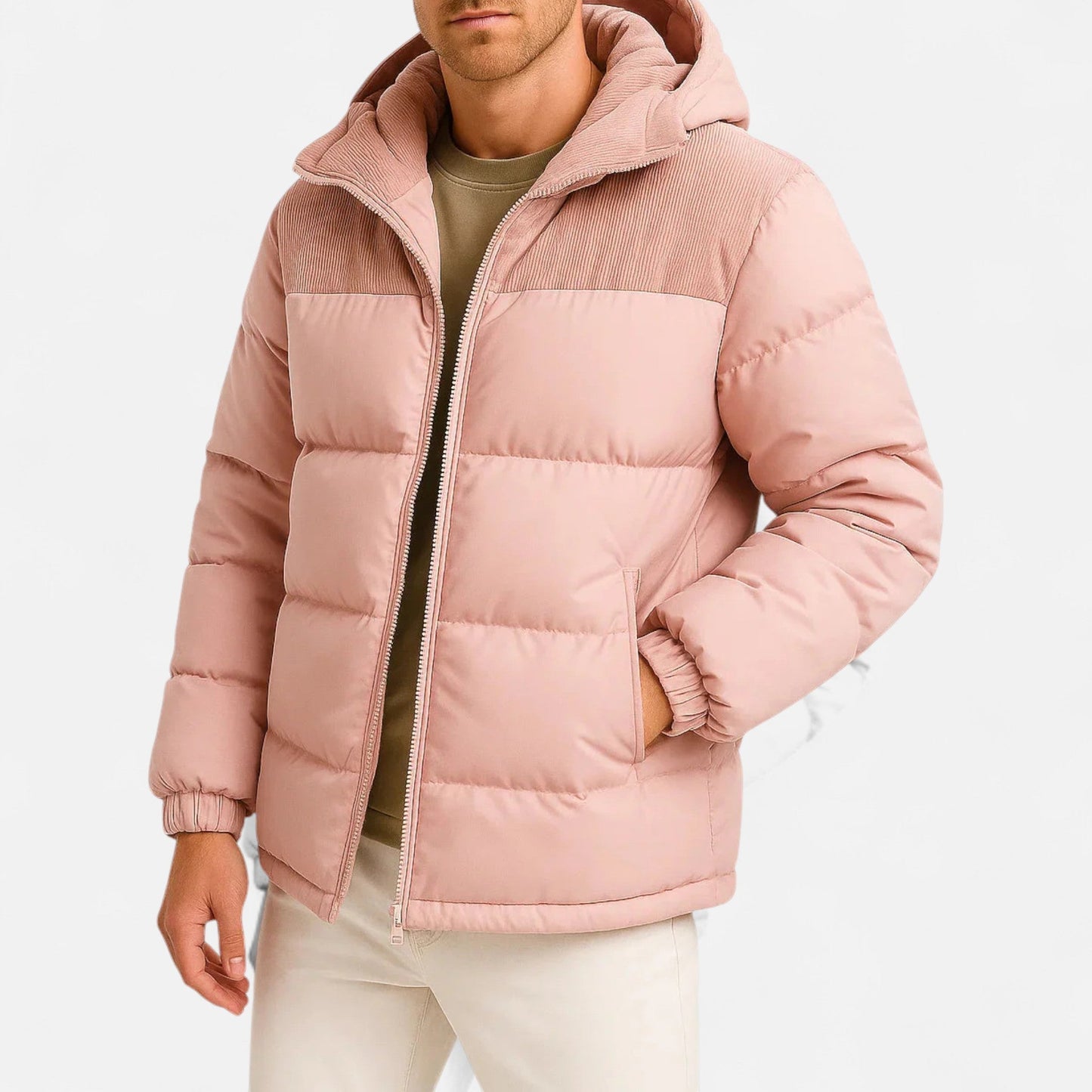 Men’s Puffer Jacket – Lightweight Hooded Insulated Elegance