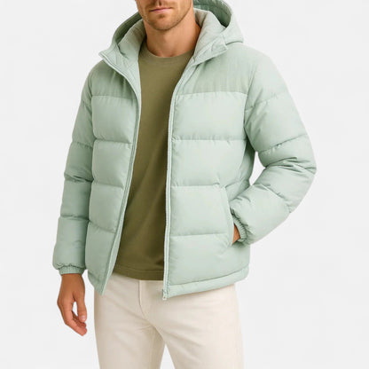 Men’s Puffer Jacket – Lightweight Hooded Insulated Elegance
