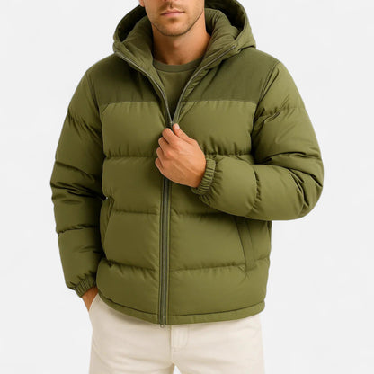 Men’s Puffer Jacket – Lightweight Hooded Insulated Elegance