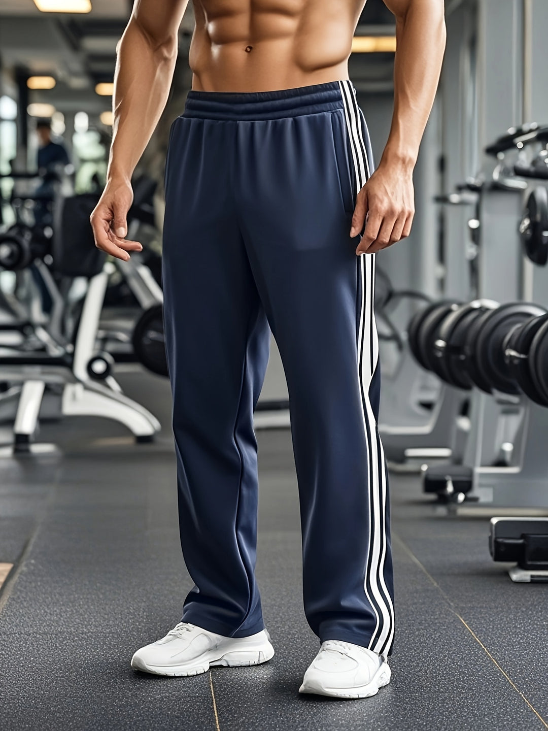 Men's Sports Running Pants with Elastic Waist - BritishElegance