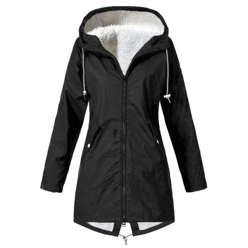 Waterproof Women's Parka Jacket With Hood And Fleece - BritishElegance