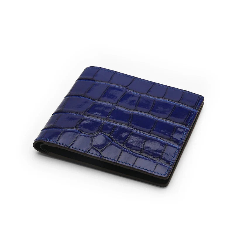 Custom Crocodile Skin Fold Wallet
