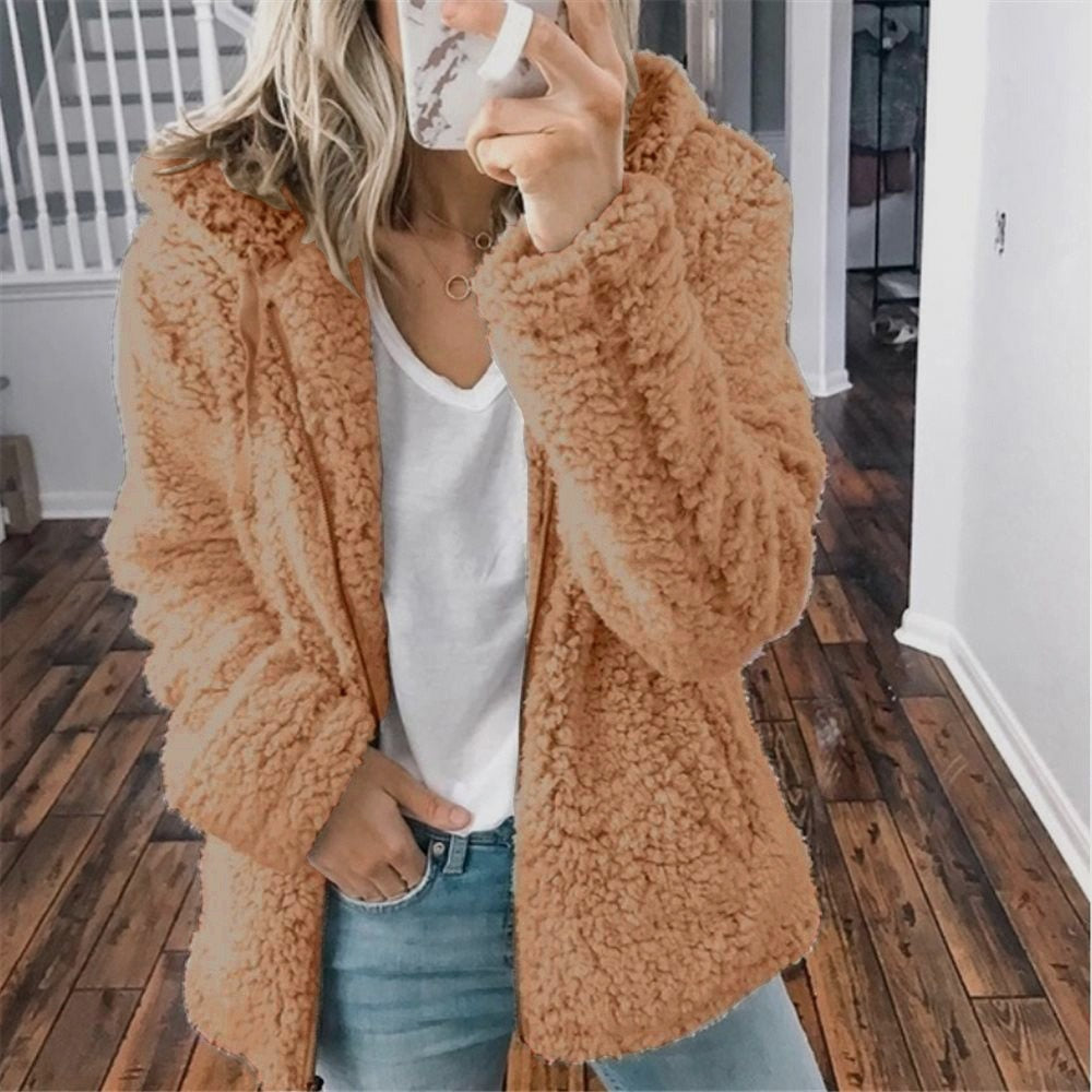 Women's Soft Fleece Hooded Teddy Coat