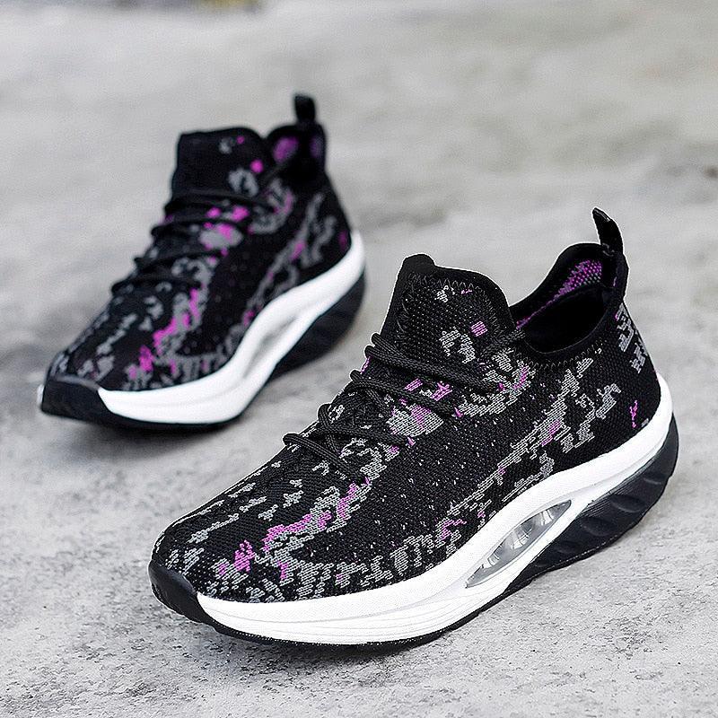 Comfortable Women's Running Shoes with Colorful Print