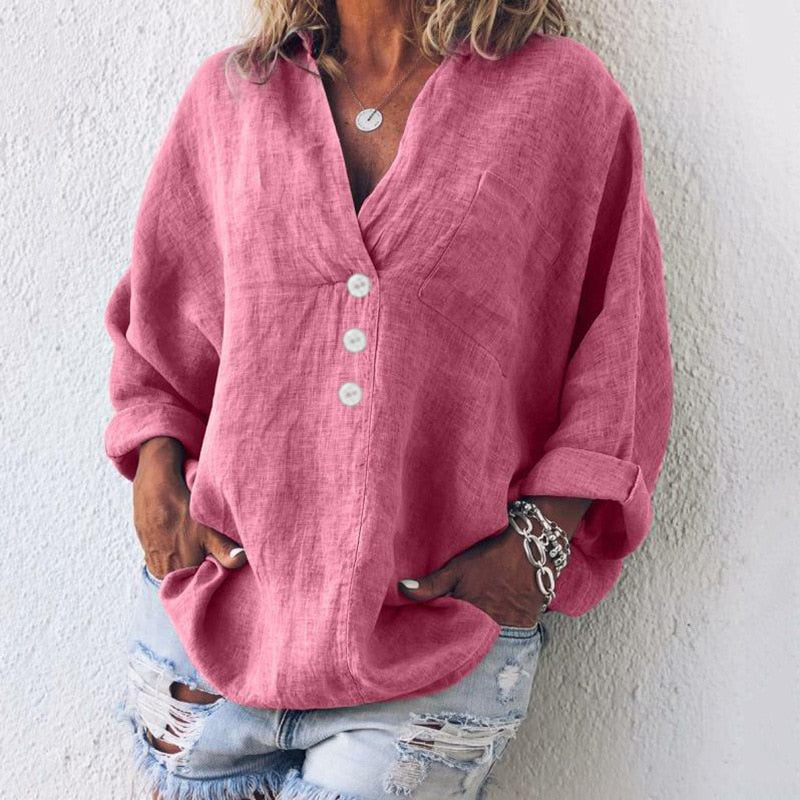 Holly Top | Loose Fit Blouse with Button Front