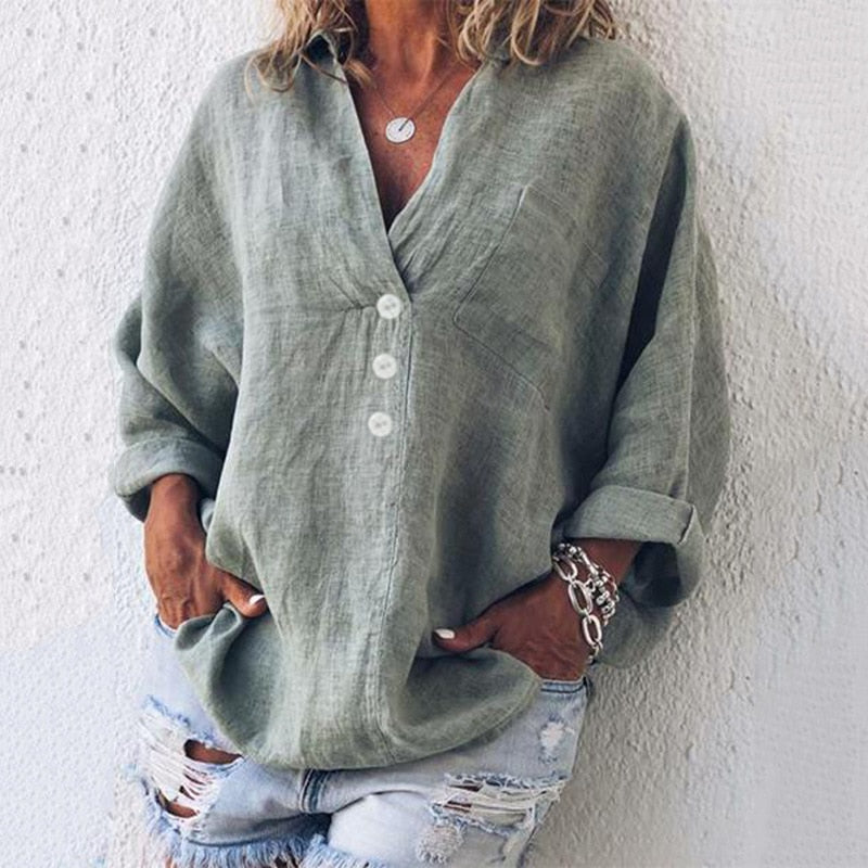 Holly Top | Loose Fit Blouse with Button Front