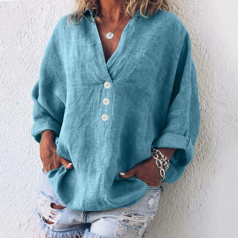 Holly Top | Loose Fit Blouse with Button Front