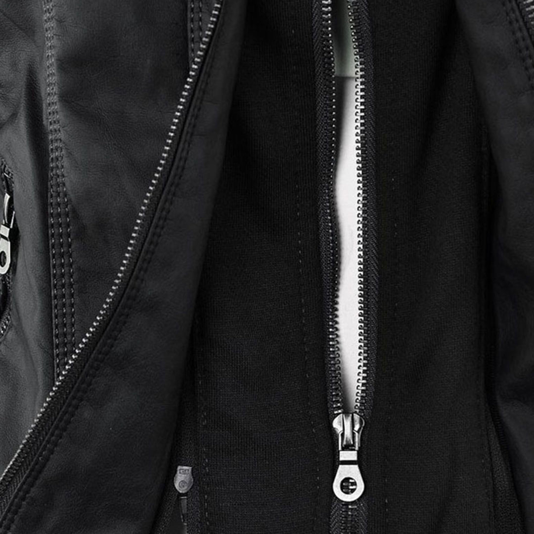 Hooded Leather Jacket for Women