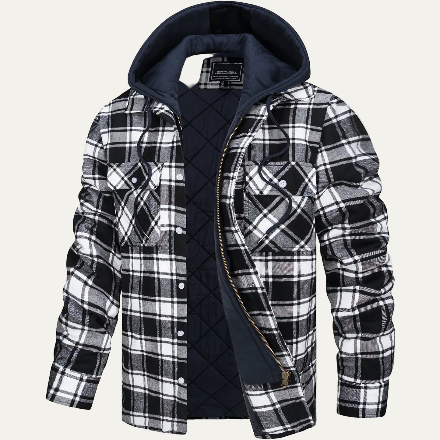 Men’s Heavy Plaid Hooded Shacket