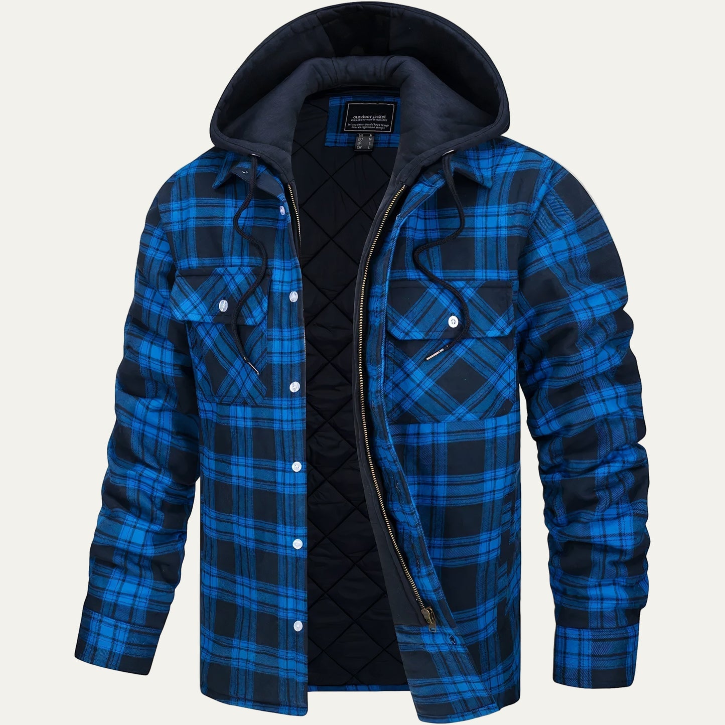 Men’s Heavy Plaid Hooded Shacket