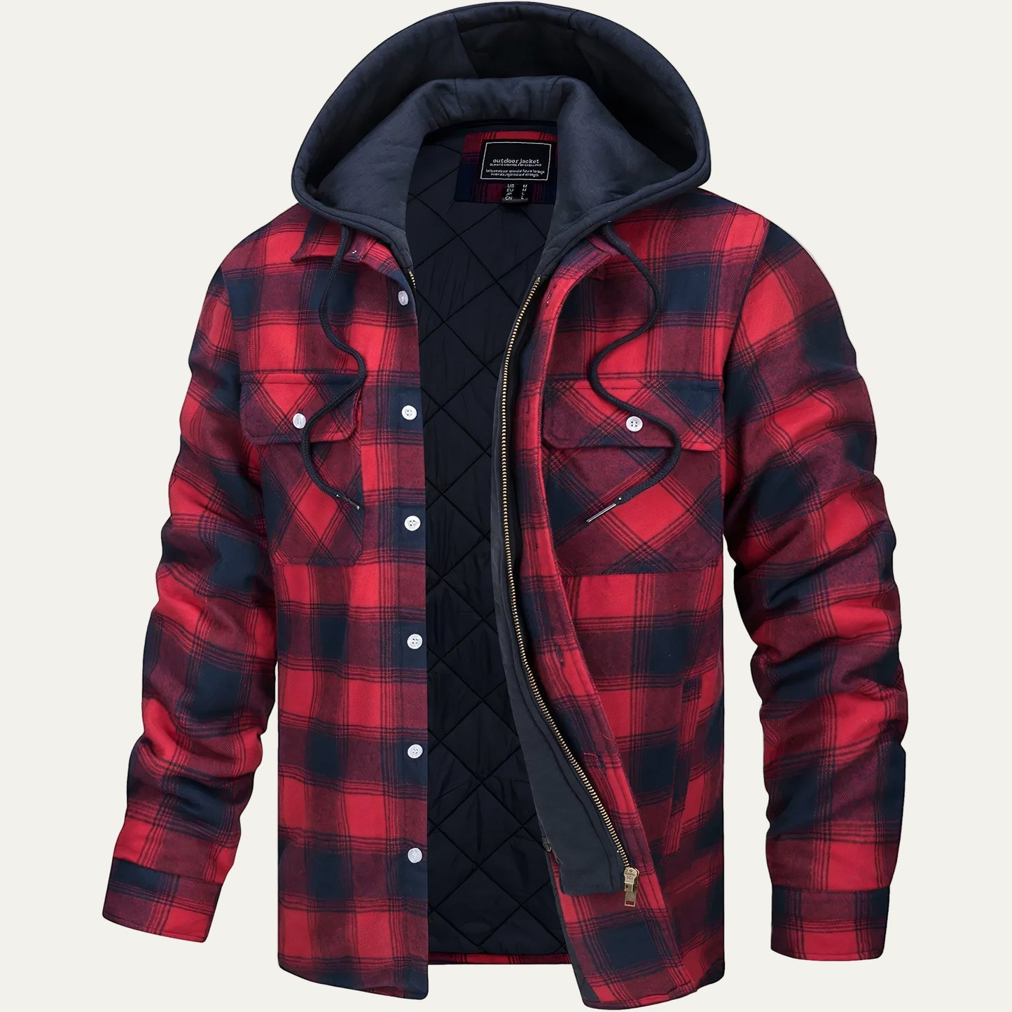 Men’s Heavy Plaid Hooded Shacket