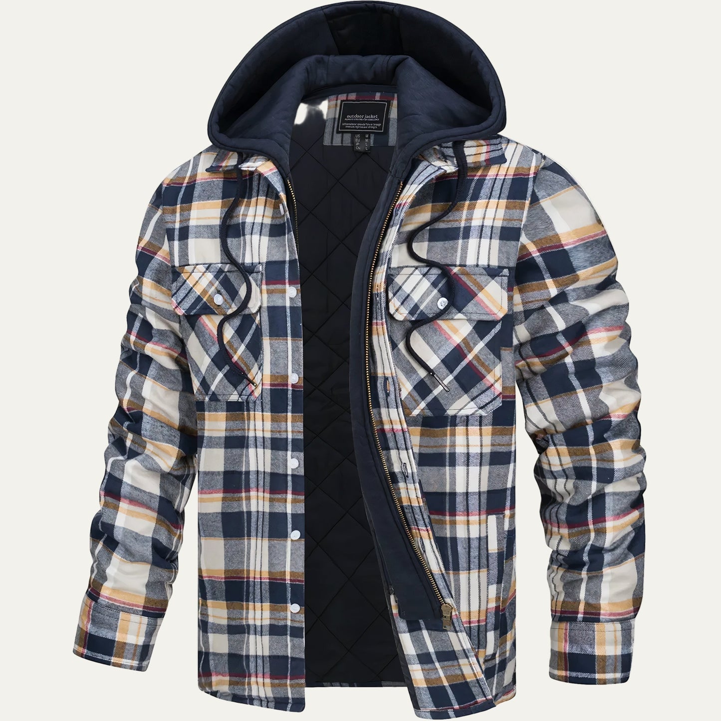 Men’s Heavy Plaid Hooded Shacket