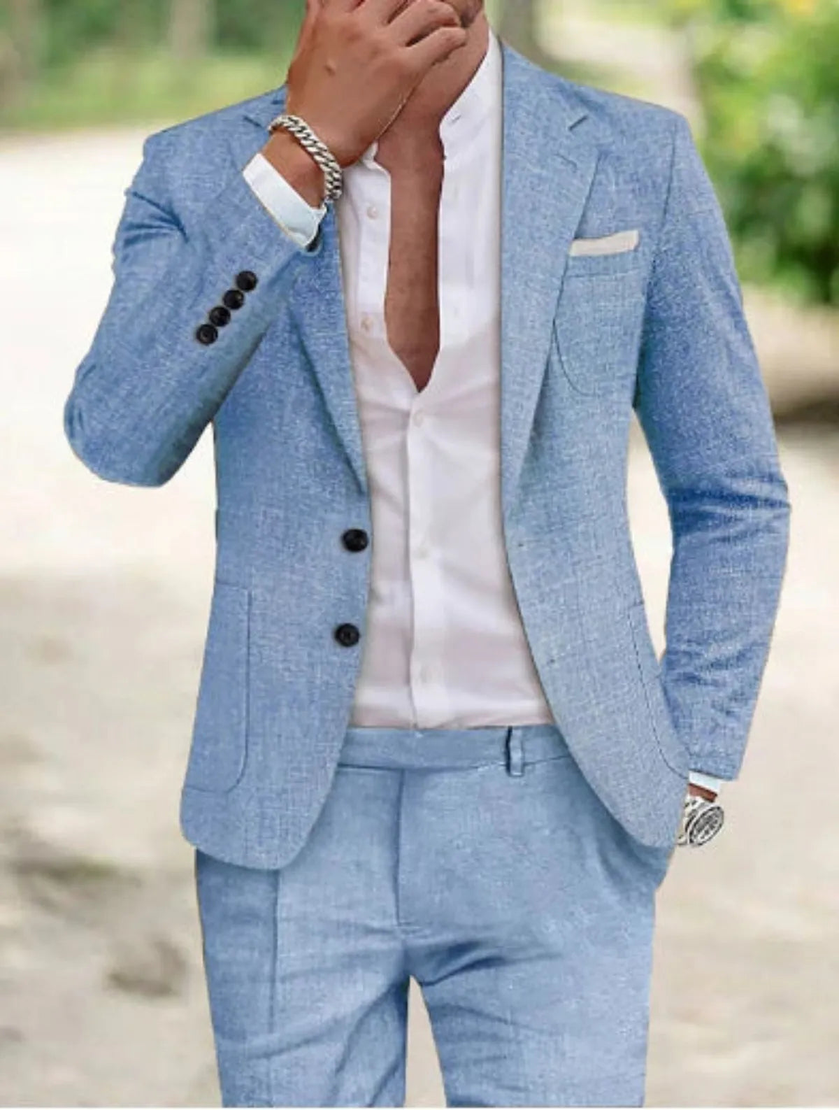 Sebastian – Lightweight Linen 2-piece Suit for Men