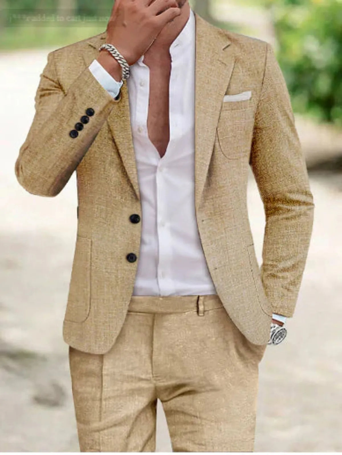 Sebastian – Lightweight Linen 2-piece Suit for Men