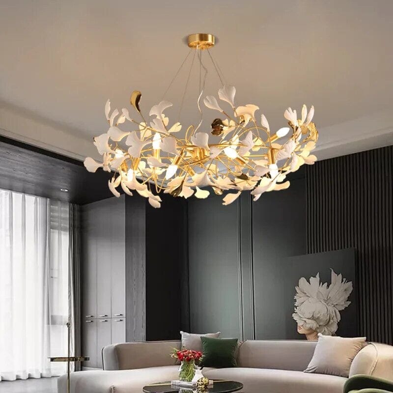 Elegant Glass Chandelier with Adjustable LED Warm Light