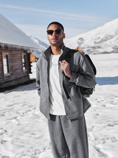Men’s Athleisure Zip Jacket Set | Regular Fit Lounge Tracksuit