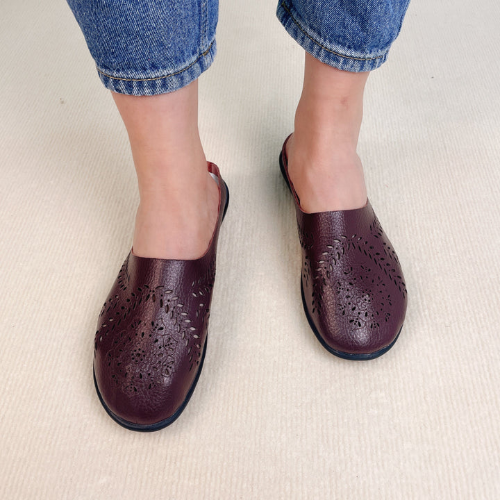 Elegant and comfortable orthopedic shoes in amber