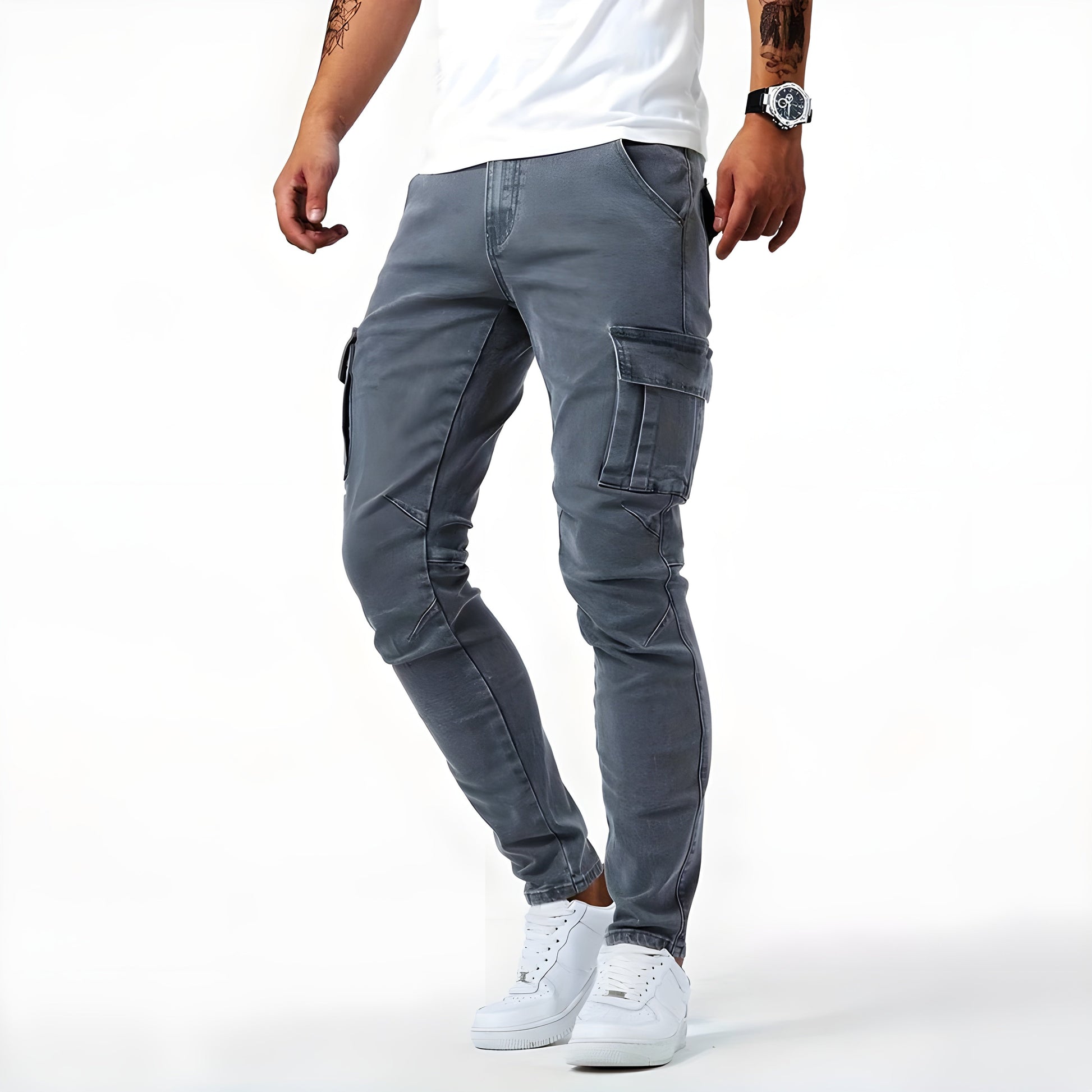 Comfortable Fit Men's Cargo Jeans Pants - BritishElegance