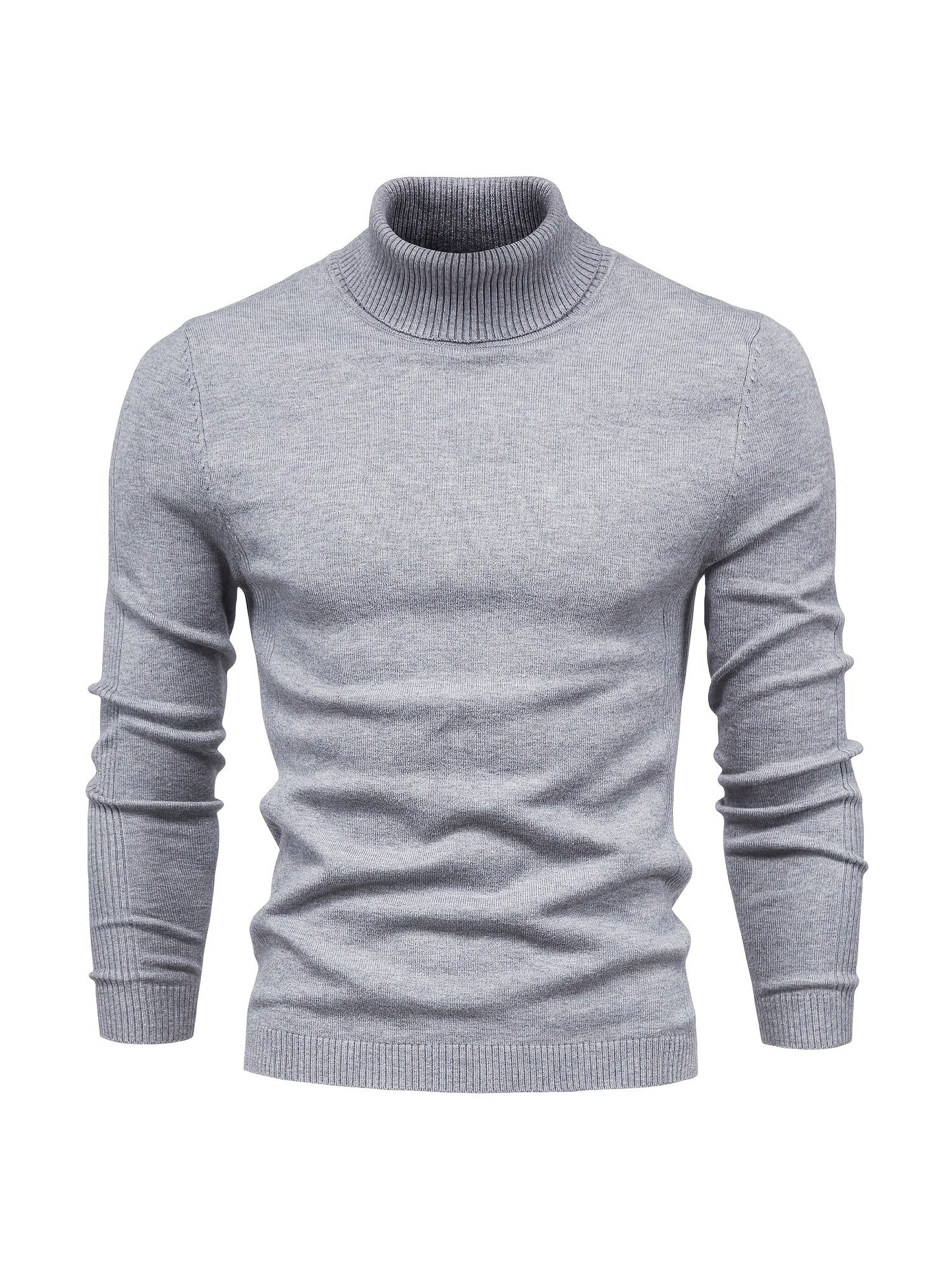 Fine merino wool turtleneck sweater for men