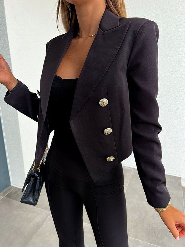 Classic Fit Women's Short Jacket with Buttons - BritishElegance