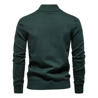 Cevori Modern Contrast Design Half-Zip Striped Jumper