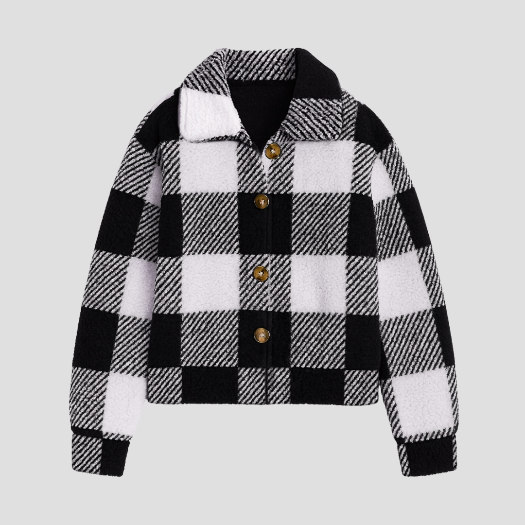 Women’s Cropped Plaid Button Shacket
