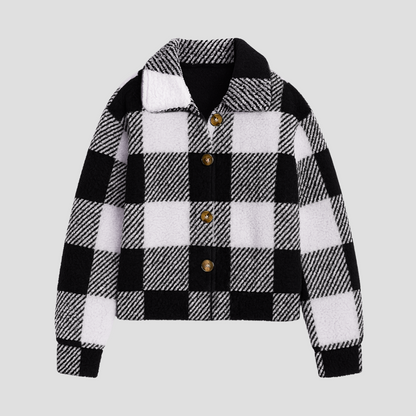 Women’s Cropped Plaid Button Shacket