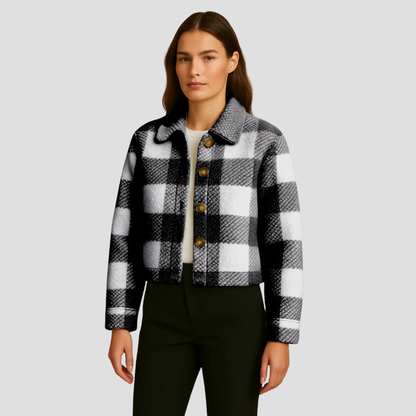 Women’s Cropped Plaid Button Shacket