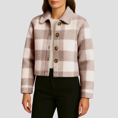 Women’s Cropped Plaid Button Shacket