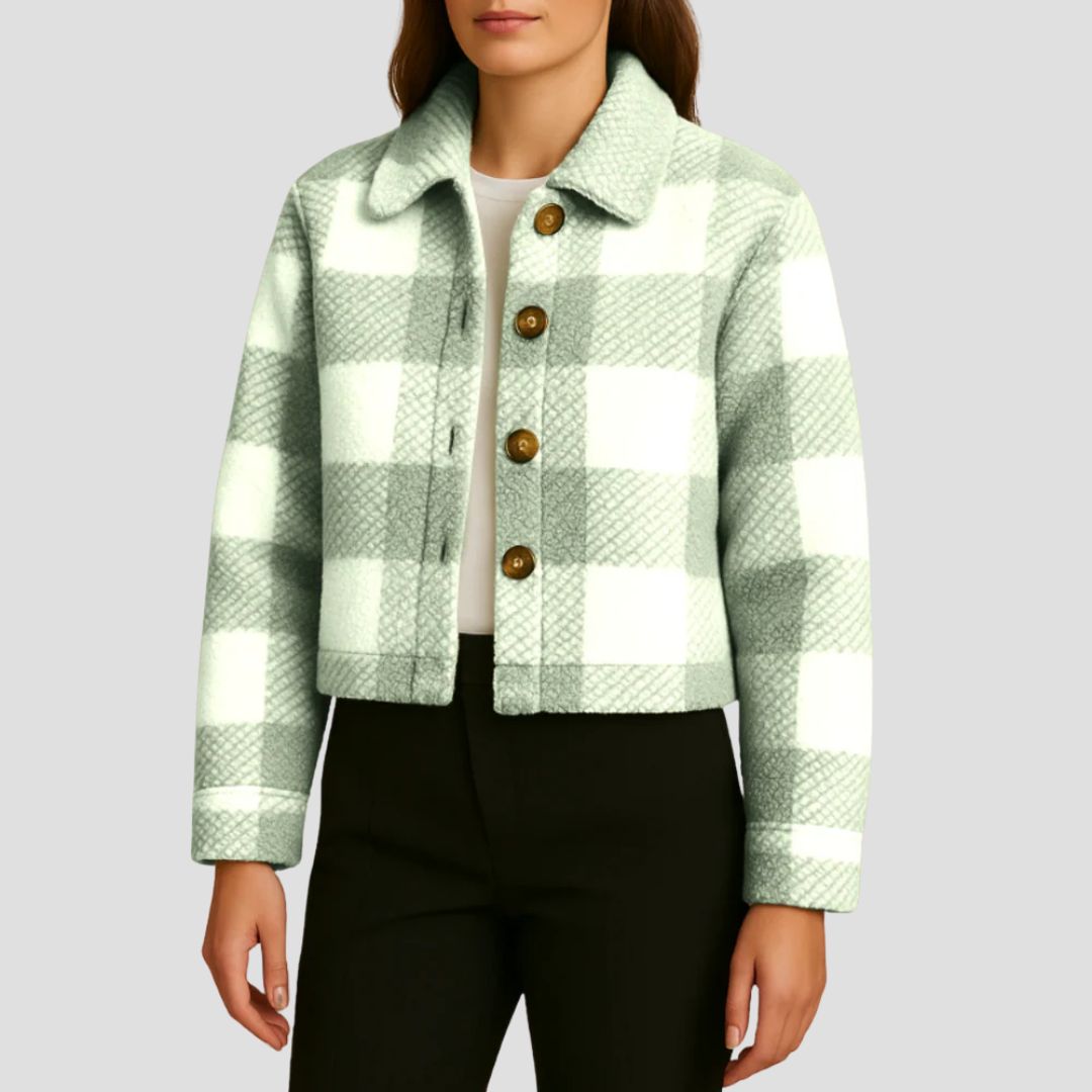 Women’s Cropped Plaid Button Shacket